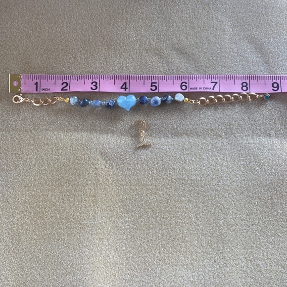 Crystal bracelet aquamarine heart,kyanite - Picture 4 of 4